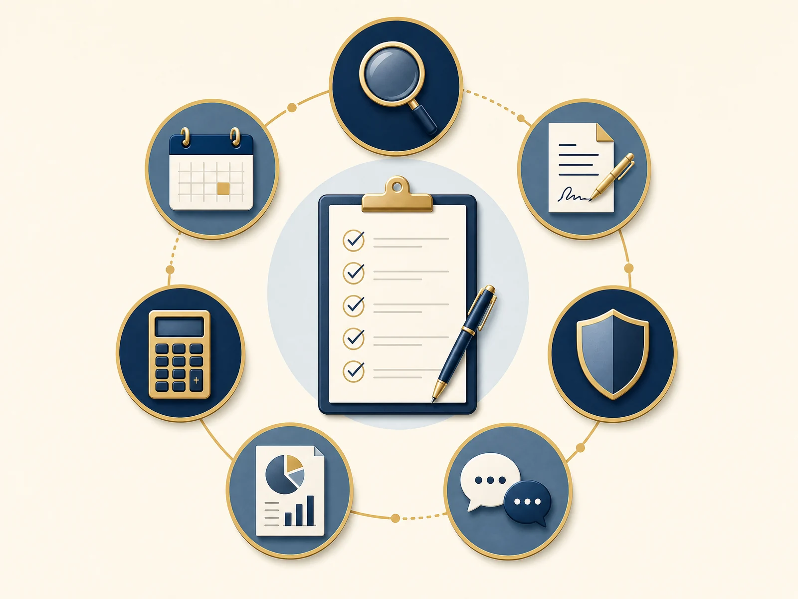 Daily money manager hiring checklist showing scope, authorization, security, reporting, fees, and continuity