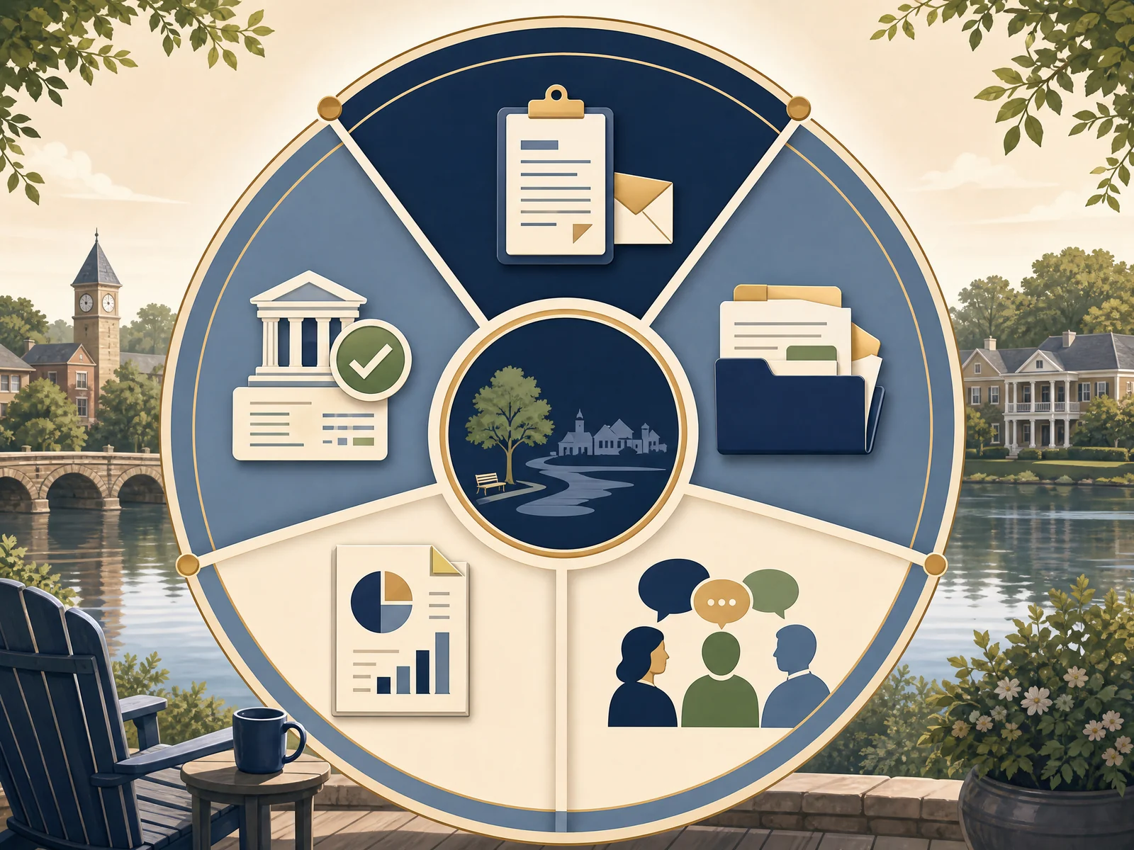 Fort Mill retiree money-management framework showing bills, accounts, records, reporting, and family communication