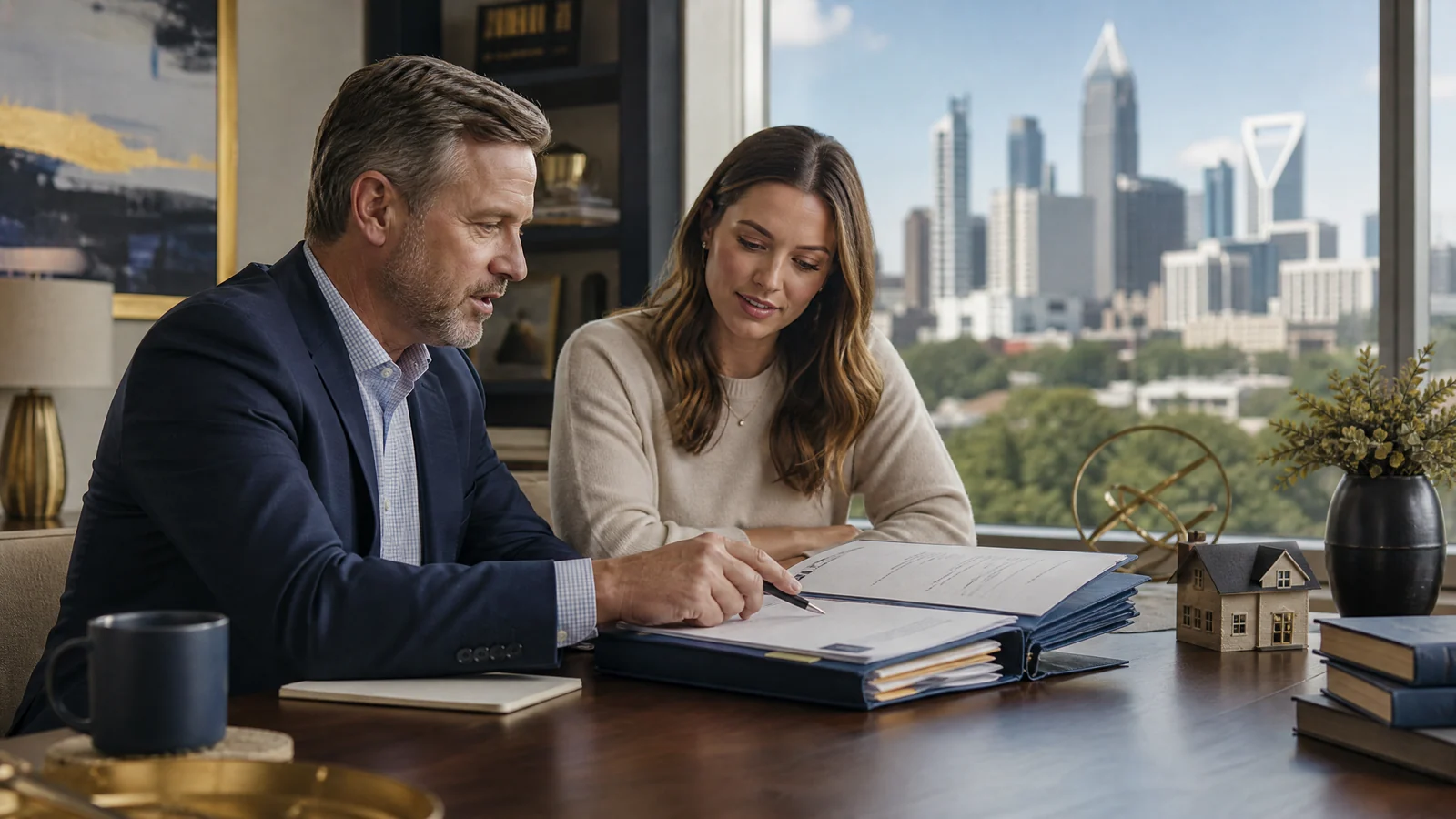 Charlotte family and professional reviewing fiduciary and power-of-attorney administration documents