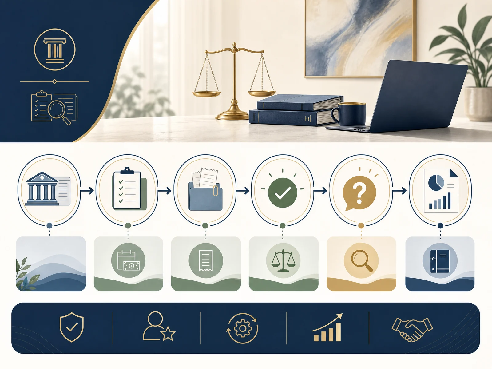 Account reconciliation workflow showing statements, expected activity, supporting documents, questions, and reporting