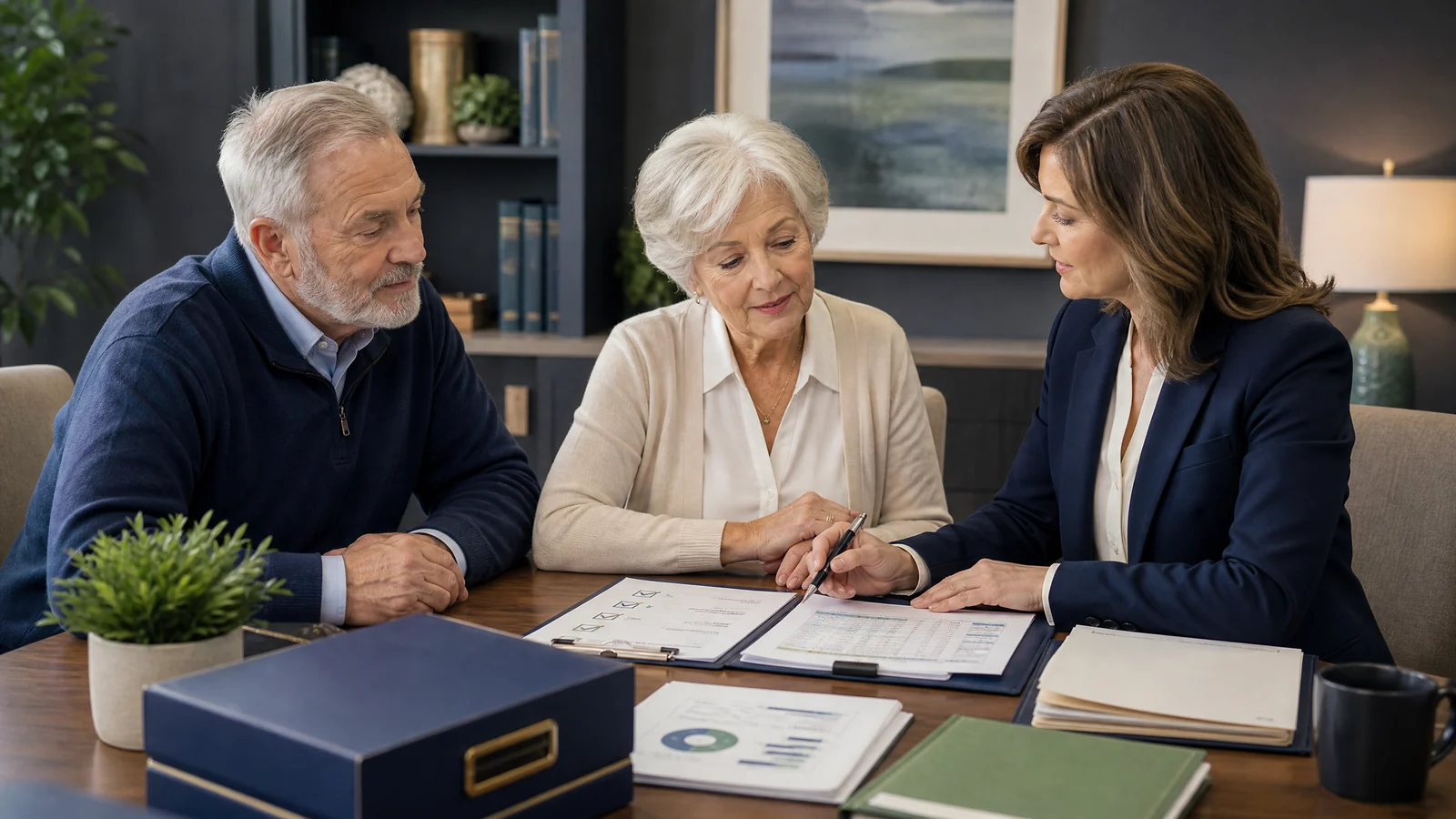 Senior and professional reviewing a financial compliance monitoring report